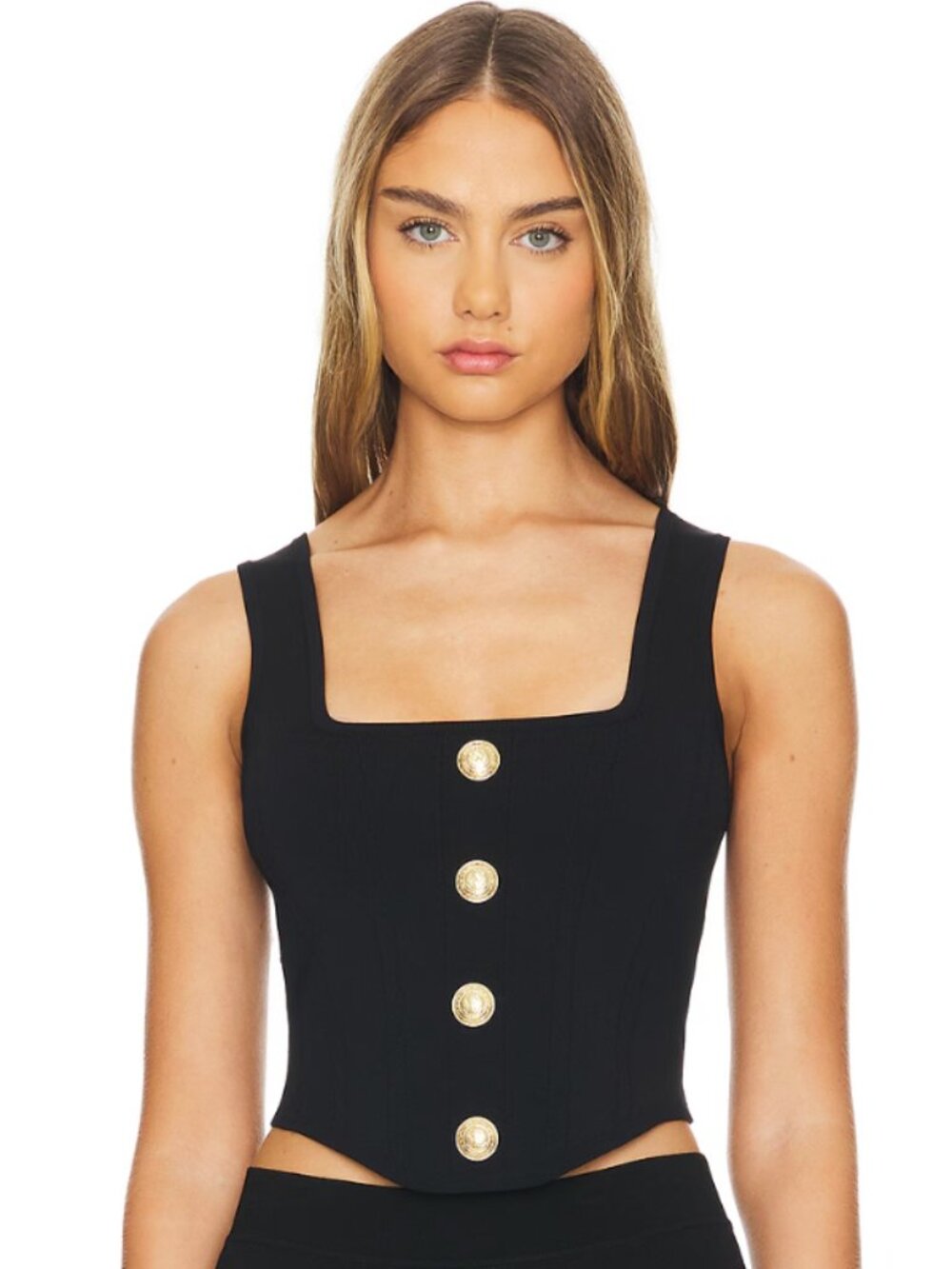 L'AGENCE Saga Square Neck Knit color Black size XS NEW